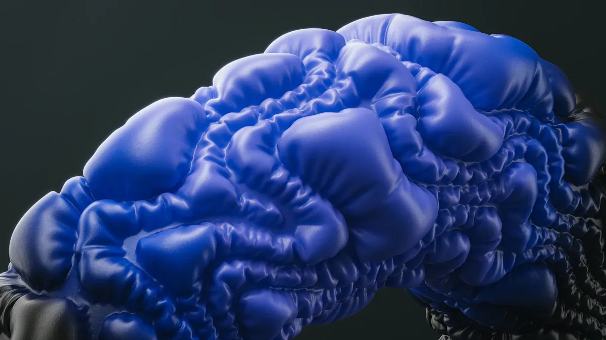 Beyindeki nöronlar arası bağlantıları gösteren sinir ağı görseli, hipokampüs kavram oluşumu.