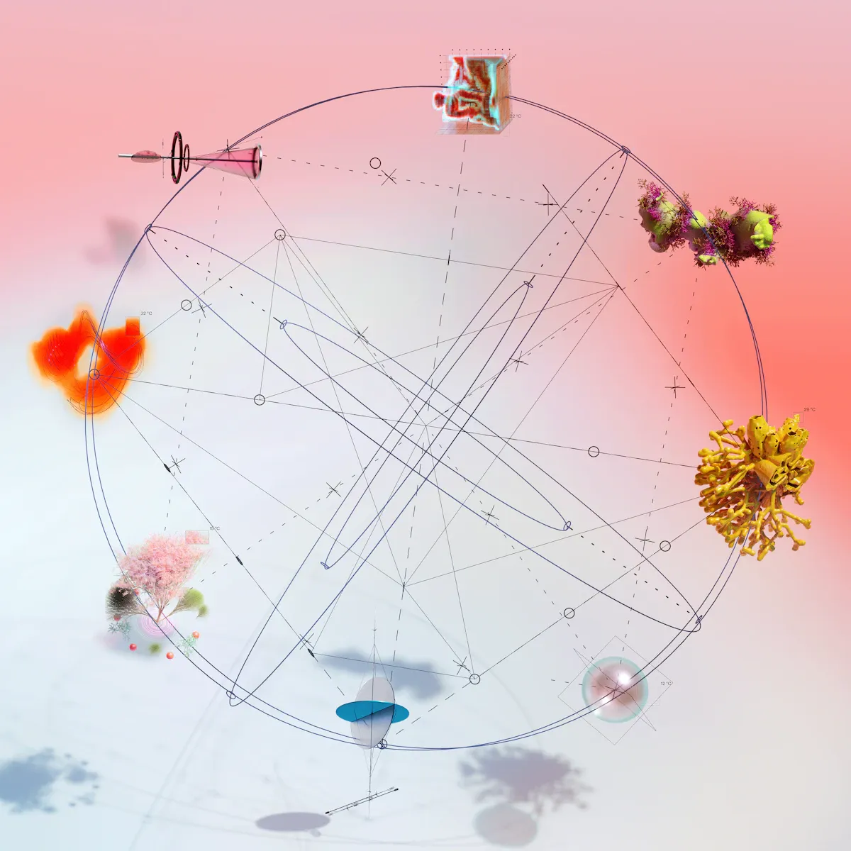 Yapay sinir ağı mimarisini gösteren parlak bağlantı noktaları ve dijital veri akışı görseli