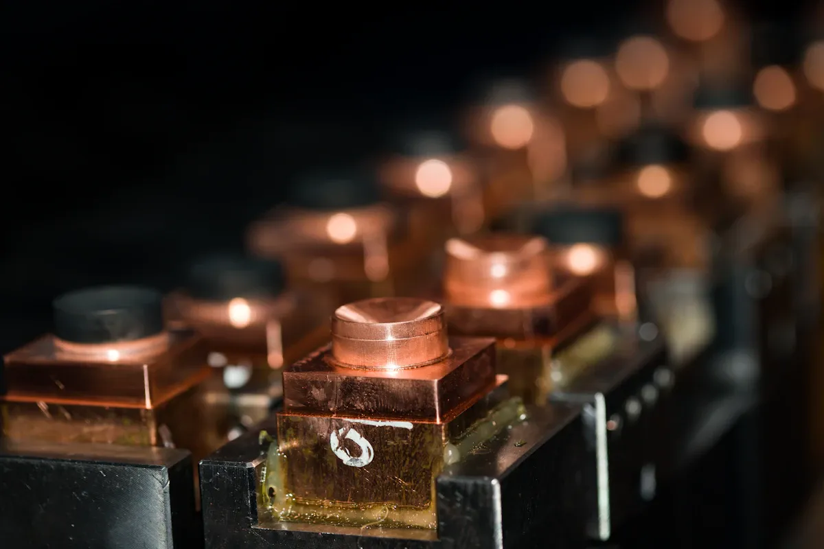 Close-up of solid-state battery cells representing next-gen electric vehicle charging technology